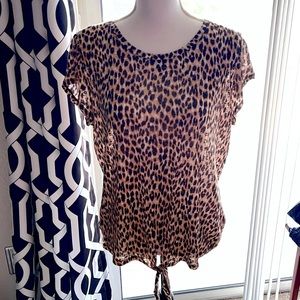 LOFT Linen Tee Animal Print
